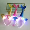 Children's Stage Performance Props LED Colorful Luminous Fish Scale Tail Headband