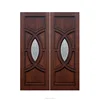 Exterior solid wood main wood entry doors with sidelights
