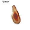 WT-R330 Hot sale Multicolor gemstone With 18k Gold plated Irregular Shape and Random send color Jewelry Natural Slice Agate Ring