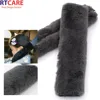 Soft Faux Rabbit Fur Car Safety Seat Belt Protect Shoulder Pad For Auto