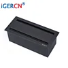 Double Casing Aluminum Brushed Desktop Flip Up Power Sockets/ Flip Open Tabletop Power Outlets