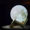 New 3D Print creative novelty gift moon lamp USB LED Night Light 3d moon lamp manufacturer with 15cm 16 Color Remote Control