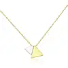 CZCITY Solid 925 Sterling Silver Double Created Triangle Pendant Necklace for Women Engagement Wedding Fine Jewelry Kolye