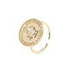 Retro Portrait Coin Gold Medal Rings Round 1988 CONFOEDERATIO HELVETICA Rings Women Best Selling For Amazon K273K