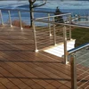 Stainless Steel Posts Wood Top Rail & Cable Infill Wire Railing Design
