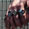 XULIN Stainless steel Biker 13 Ring Mens Motorcycle Biker Party Polishing Men Cool Silver Rings