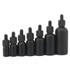 Screen Printing 5ml 10ml 20ml 30ml 50ml 100ml Matte Frosted Black Glass Dropper Bottle