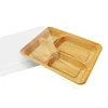 Disposable Safe Plastic Food Container 4-compartment Bento Lunch Box