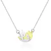 CZCITY Solid 925 Sterling Silver Geometric Pendant Necklace for Women Engagement Wedding Fine Jewelry Silver Collier Gift