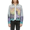 OEM Low MOQ Custom Full Print Buttons Up Long Sleeves Regular Length Fashionable No Lining Jeans Jacket for Men