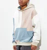 New arrival cotton fleece color -blocked pull over hoodie sweatshirt for men