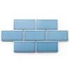 Solid Color Blue Bevelled Glossy Ceramic Glazed Wall Tiles Importers Decorative White Kitchen Backsplash Wall Subway Tile