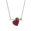 xl01364b Ruby Heart-shaped Crystal Pendant Necklace
