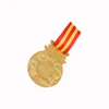 Plated Gold Customized Medal 3D Double Vintage Logo Sports Award Blank Souvenir Gold Medal with Ribbon Lanyard Ribbon