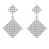 earring-257 xuping rhodium plated white gold earrings, dangling cz geometric earrings