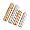 Fuyun 10ml/5ml Essential Oil Glass Roller Bottles Refillable Empty Aromatherapy Perfume Liquid Silver/Gold Glass Roll On Bottle