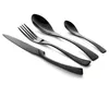4 Piece Stainless Steel Black Titanium Silverware, Vintage Flatware Set With Gift Box