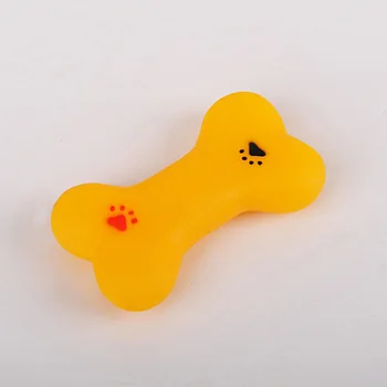 squeaky 宠物狗橡胶骨,狗咀嚼骨头玩具,pawprint 骨头宠物狗玩具