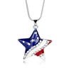 USA American Flag Stars Patriotic 4th of July Independence Day Pendant Necklace & Dangle Earrings