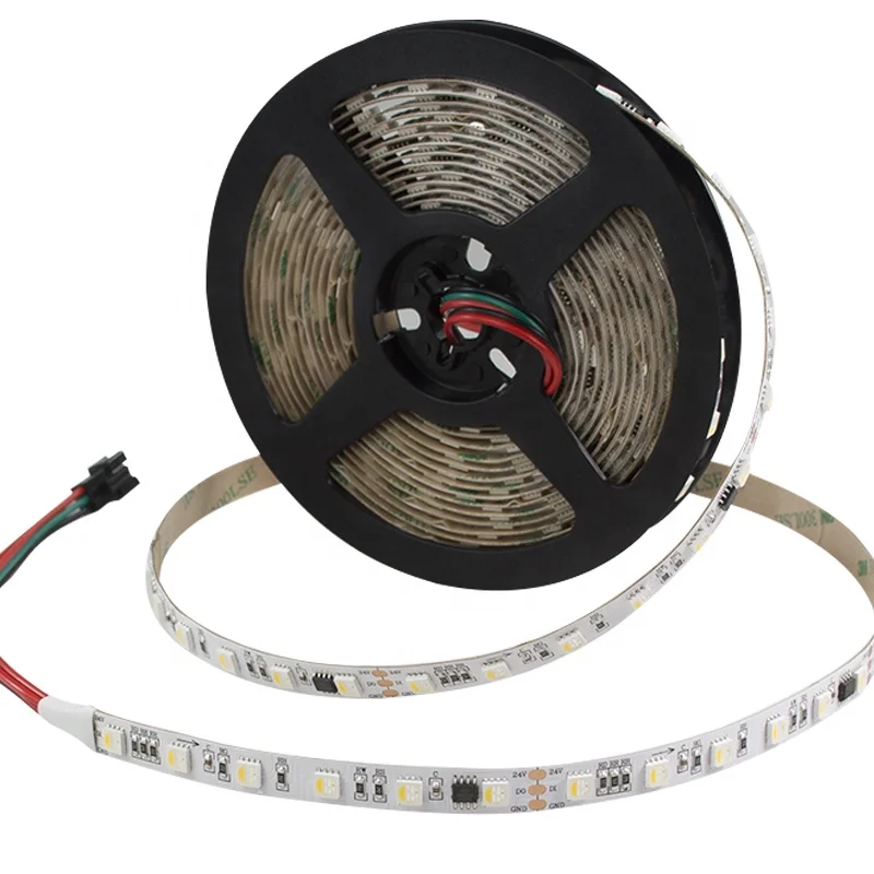 SPI signal addressable 24V IP20 60LEDs/m 19.2W/m 5m/roll 5050 rgb+w led strip