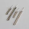 Tonglin dissymmetry curb link chain womens drop earrings personalized silver jewelry
