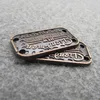 Small order accept copper brand metal label 2 holes metal tag