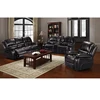 Antique Style Color Block Leather Electric Living Room Recliner Sofa Set