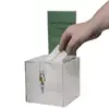 Custom clear/black/white acrylic ballot box plastic suggestion/comment box with sign board
