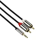hi-end metal shell good quality 3.5mm stereo plug aux to 2RCA audio cable used for audio player