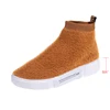 Wholesale High Quality Fashion Flyknit Ankle Sock Flat Boots For Women