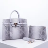 2019 Customize real python snake skin designer shoulder pu bags tote women handbag for oem odm SH498