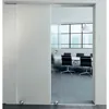 12mm double leaf sandblast tempered glass office front sliding door price
