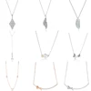 100% 925 Sterling Silver BRILLIANT BOW ROSE CONTEMPORARY PEARLS String of Beads Luminous Hearts Feather Collier Necklace