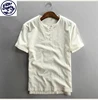 BSCI wholesale Plain Linen White Tshirt Men