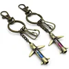 Vintage lovers keychain Sand glass aircraft keychain