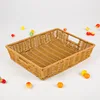 Cheap handwoven colored bread pp rattan basket for food - waterproof basket