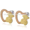 Good Quality Love Apply & Bear Baby Mexican 18 Karat Gold Earring