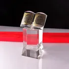 クリスタルイスラムコーラン/ゴールドクリスタル聖クルアーントロフィーイスラム教徒のギフトクリスタルブックトロフィー、イスラムコーランの本