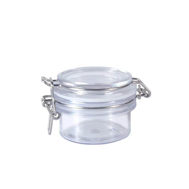 4oz Cosmetic Clear Pet Material Clear Round Plastic Wire Bale Hermetic