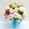 New 13 heads Western rose core peony bouquet tree