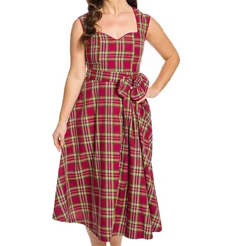 tartan rockabilly dress