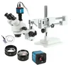 3.5X-90X Simul-Focal Double Boom Stand Trinocular Stereo Zoom Microscope 14MP Camera 144pc Ring Light for iphone repair