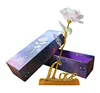 2019 Promotion 24K Gold Foil Rose Flowers Gift for Valentine Day Gift Birthday Present Mother's Day Gift with Love Shaped Base