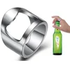 Promotional portable cheap convenient 316l stainless steel bottle opener ring for beer wine and drink