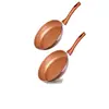 FDA certificated eco-friendly granite marble non-stick coating copper rose gold forged aluminum alloy fry pan set cookware set
