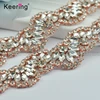 New Fashion High Quality Rose-Gold Hot Fix Horse Rhinestone Applique for Bridal WRA-1003