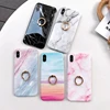 With Finger Ring & Kickstand Marble Case For iPhone XS MAX XR X 6 6S 7 8 Plus IMD Soft Phone Back Cover Case Coque For XS