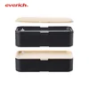 Everich Leak Proof Food Grade 304 Stainless Steel Double Layer Square Bento Lunch Box