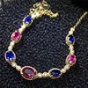 18k gold Minimalist Jewelry Cute Bohemian Stacked Bracelet Thin Cuff With ruby/sapphire gemstone bracelets jewelry