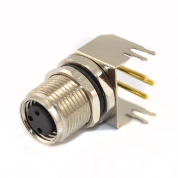 M8 Right Angle Pcb Connector Industrial 4pin Female Back Mount Buy M8